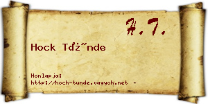 Hock Tünde névjegykártya